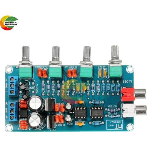 Ziqqucu NE5532 Stereo Pre-amp Preamplifier Tone Board Audio 4 Channels Amplifier Module 4CH CH Control Circuit Telephone Preamp