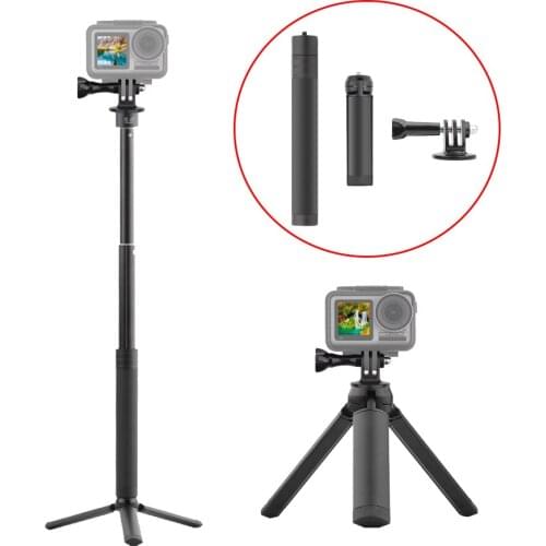 Durable Aluminum Alloy Extension Rod Metal Tripod Adapter for Osmo Action Sports Camera Stabilizer Accessories Parts