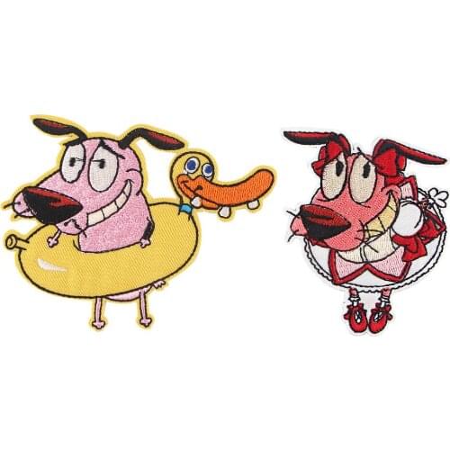 R1034 1pcs Cartoon Dog Sticker For Clothing Applications Patches On Clothes Iron Embroidered Patch For Backpack Badge