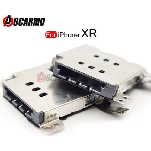 Aocarmo 5Pcs/Lot Sim Card Tray Socket Slot Adapter Connector Reader Holder Flex Cable For iPhone XR Replacement Parts