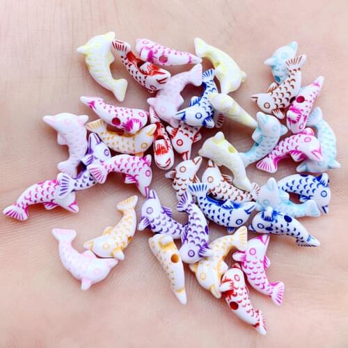 Mix Colors Fish Carp Animal Style Fashion Jewelry Coat Broch Jewelry Accessories 8*13mm 100pcs-Z92A