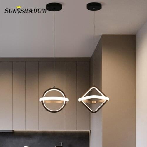 110V 220V Modern Led Chandelier Black Body Ceiling Chandelier Lighting Livingroom Dining room Kitchen Bedside Light Bedroom Lamp