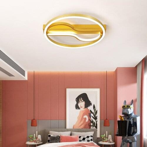 Modern Creative Luster Gold Round LED Ceiling Light for Bedroom Living Room Restaurant Kitchen Corridor Nordic Indoor Luminaire