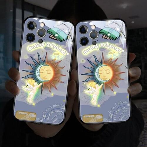 LED Flash Call Light Luminous Case For iPhone 11 Pro Max 12 mini 12Pro Max 8 7 6 Plus Case tempered glass cover X XSMAX XR Case