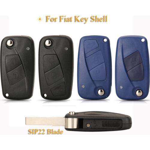 Kutery 2/3 Buttons Replacement Flip Folding Remote Car Key Shell Case Fob For Fiat 500 Panda Idea Punto Stilo Ducato Bravo