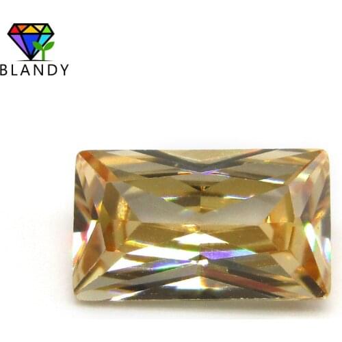 Factory Price Size 2x3mm~13x18mm Rectangle Shape Chamapgne Cubic Zirconia Stones 5A Brilliant Cut CZ Stone For Jewelry
