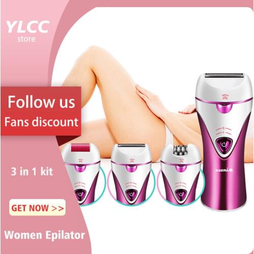 3in1 Women Epilator Lady Shaver Electric Painless Hair Pulling Depilatory Device Leg Armpit Razor Bikini Trimmer Hair Remover