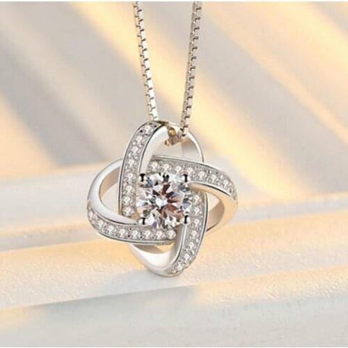 100% 925 Sterling Silver Necklace For Women Forever Heart AAA Zircon Mosaic Pendants Necklaces Jewelry Gift Drop Shipping