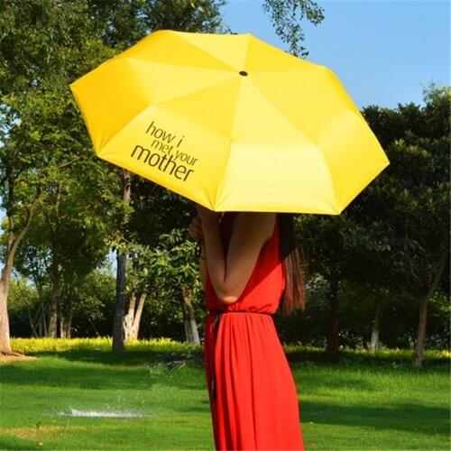 Travel Windproof Waterproof Lightweight Umbrella Yellow How I Met Your Mother Umbrella Folding Umbrellas Rain Women Rain Gear