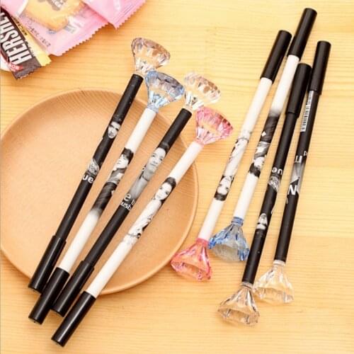 1Pcs 0.38mm Kawaii Ball Gel Pen 19 Carat Large Diamond Crystal Ballpoint Pen Escolar Bolis Escolares Office School
