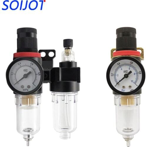 1PC AFR2000 AFC2000 G1/4" Air Filter Regulator Combination Lubricator ,FRL Two Union Treatment oil water separation AFC-2000