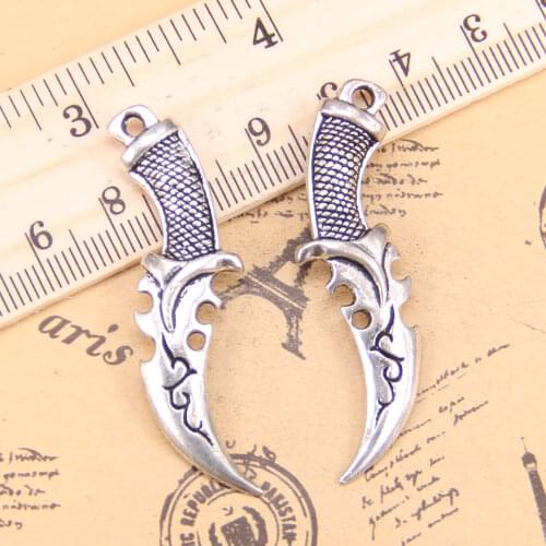 16pcs Jewelry Charms dagger 50x12mm Antique Silver Plated Pendants Making DIY Handmade Tibetan Silver Jewelry