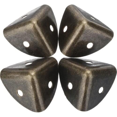 24pcs Retro Iron Corner Bracket 25mm Wood Desk Corner Protector Feet Home Furniture Edge Protector Guard Hardware Accessories