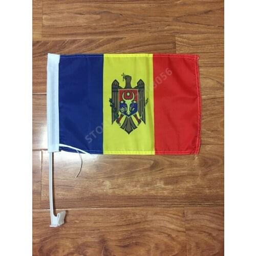 30x45CM Moldova banner window Car flag polyester Car decoration with flagpole Free Shipping