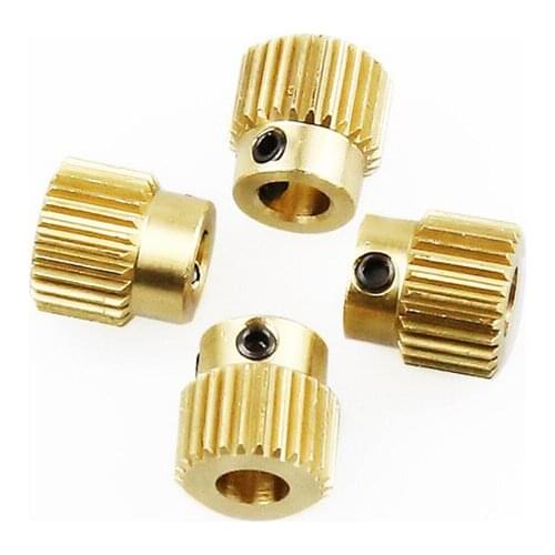 4pcs High Quality 3D Printer Extrusion Wheel Special Brass Extrusion wheel 26 Tooth Gear for Extruder filaments