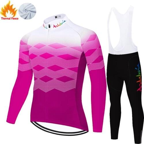 Andalucia Winter Thermal Fleece Completo Maglia Uomo Jersey Maillot Cyclisme Conjunto Ciclismo Masculino Equipamento Ciclismo