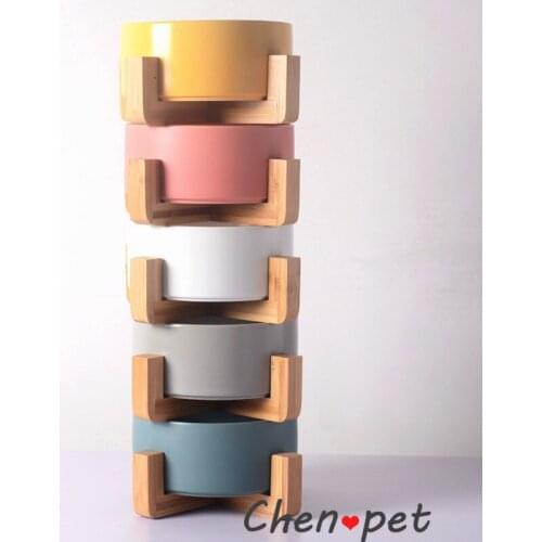 Ceramic Pet Bowls for Cat Puppy Feeding Supplies Dog Food Water Feeder Non-slip Accessories Durable Multiple Color Option