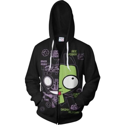 Invader Zim costume hoodie jacket 3d Print Hooded Jacket cosplay
