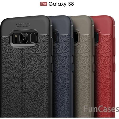 Leather Grained Luxury TPU Shockproof Back Cover Case For Samsung Galaxy S8 samson telepono galaxus positivo samusng Venda