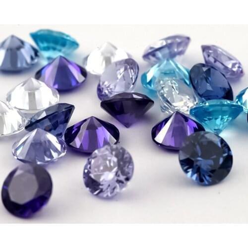 Total 25pcs CZ Beads Mix 5 Colors 5pcs Per Color 4-12mm Loose Cubic Zirconia Stone