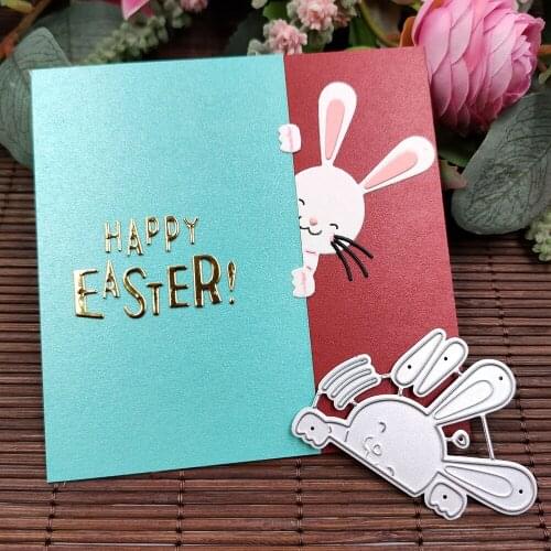 Lovely Easter Bunny Metal Cutting Dies 6.1x4.6cm Stencil Scrapbooking DIY Album Stamp Card DIY Paper Embossing Decoration Craft