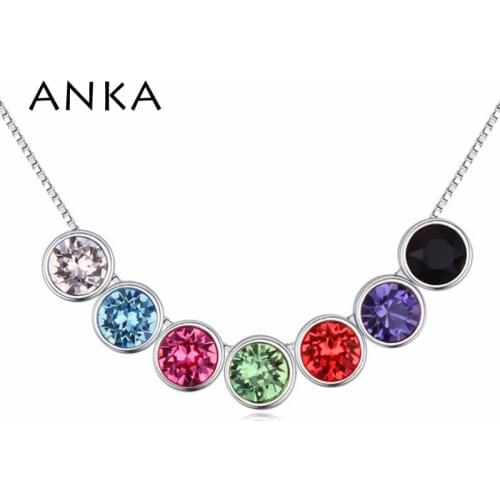 ANKA fashion seven crystal chokers necklace for one week classic jewelry rhodium plated everyday Crystals from Austria #114647