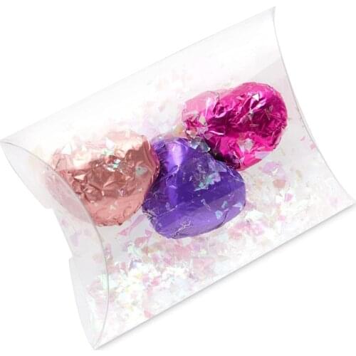 50pcs Clear PVC Pillow Box Shape Gifts Box Party Candy Box Jewelry Packaging Wedding Party Favor Supplies 9cm x 6.5cm x 2.5cm