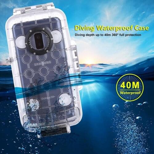 PULUZ 40m/130ft Waterproof Diving Housing Photo Video Taking Underwater Cover Case for Galaxy S9
