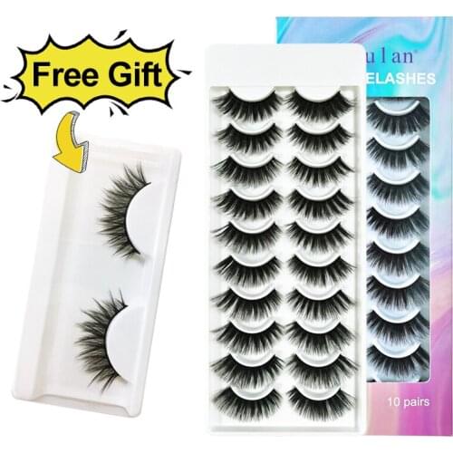 Lashes 10Pairs 3D Mink Lashes Natural False Eyelashes Dramatic Volume Fake Lashes Makeup Eyelash Extension Silk 100% Handmade