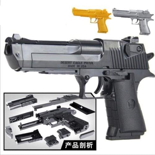 DIY Assembling Gun Toy Pistol Can Fire Bullets Mini Plastic Military Model Soft Bullet Gun Outdoor Game Toys for Boys Gifts