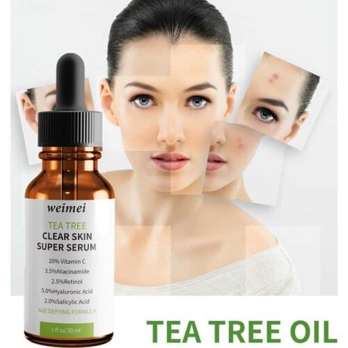 Tea tree body skin care solution acne control oil firming pores moisturizing essence to improve acne, acne-marks and enlarged po
