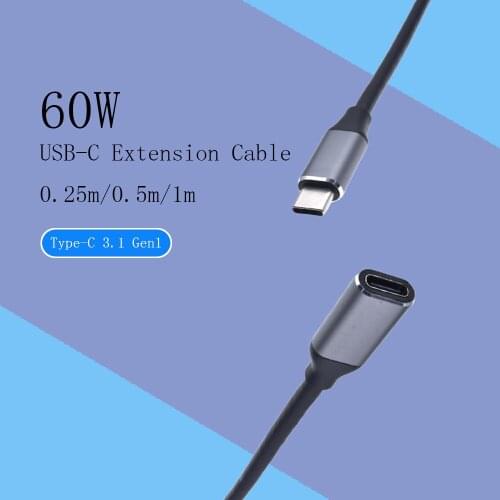 USB 3.1 Type C Extension Cable Type C Male to Female Extender PD 3A Fast Charge 10Gbps Data Cable 4K HD Transmission Cord