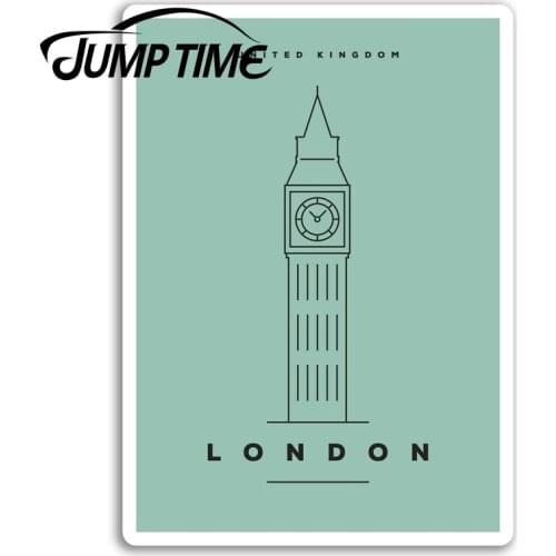 Jump Time London England Vinyl Stickers Big Ben Sticker Laptop Luggage Car Funny Decal Trunk Window Car Covers