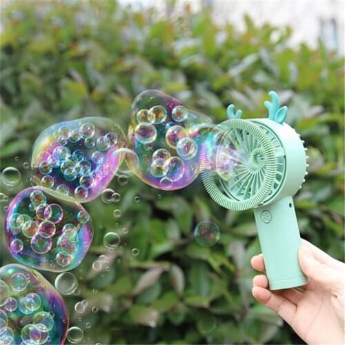 Bubble Fan Kids Toy Summer Usb Mini Fan Bubble Machine Bubble Maker 69HE