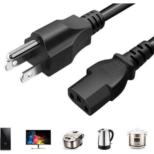 1.5m U.S.Standard Pure Copper Core AC Power Cord Cable Replacement Cable for Rice Cooker Steamer Refrigerator Washer A6HB