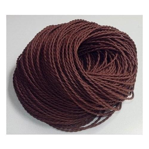 100meters in one roll braided textile fabric cable lighting DIY wire dark brown color hot seliing pendant lamp wire cord fabric