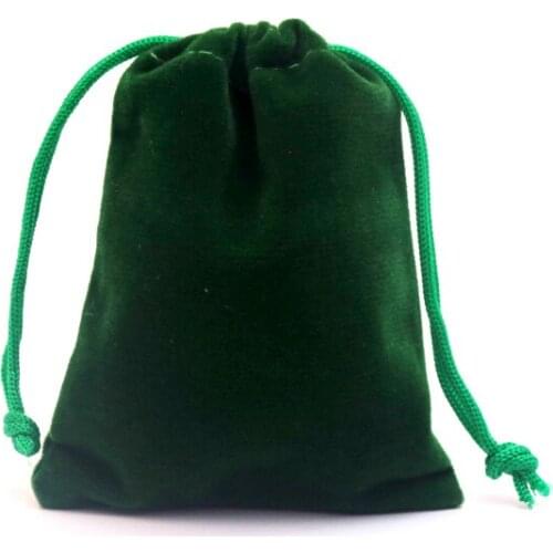 100pcs/lot Green Velvet Bags 7*9cm Small Jewelry Bag Favor MP3/Charms Jewelry Packaging Bags Wedding Gift Bag Drawstring Pouch