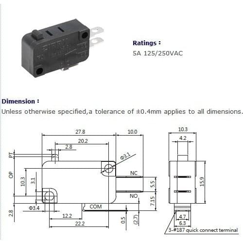 100pcs Official ZIPPY 10g light force VM-05B-00D0-Z 3 terminals microswitch for button Arcade Game Machine Cabinet accessories