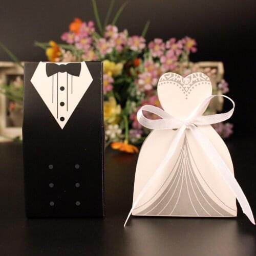 100pc Wedding Favors Gift For Guest Bride Groom Wedding Wedding Candy Box Gift Favour Boxes Wedding Bonbonniere With Ribbon
