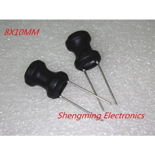 20pcs 150uH 220uH 330uH 470uH 1mH 2.2mH 3.3mH 4.7mH 10mH 8*10 Radial Leaded Power inductor 8x10mm