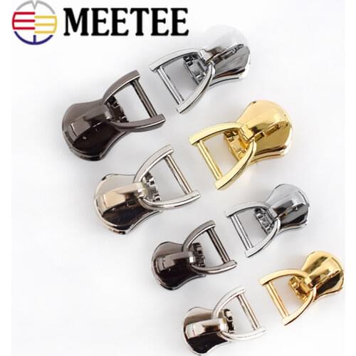 Meetee 20pcs D Ring 5# Zipper Sliders for Metal Zippers Jacket Bag Zips Head Clothes Zip Repair Kit DIY Sewing Accessories KY053