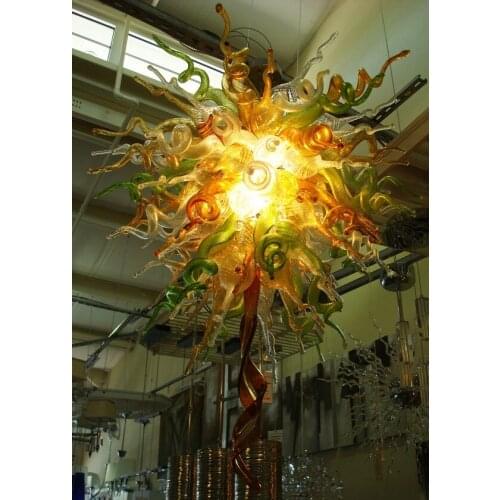 2016 Hot-selling Luxury LED Glass Flower Chandelier Lighting Hand Blown Glass AC110/120/220/240V