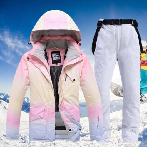 2021 Ski Suit Women Winter Warm Windproof Waterproof Outdoor Sports Snow Jackets +Pants Set Hot Ski Equipment Snowboard Wear
