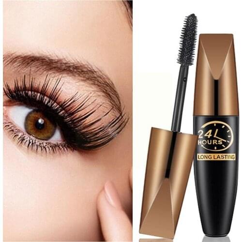 4D Silk Fiber Eyelashes Lengthening Mascara Waterproof Professional Thick Black Long To Makeup Dry Soft Eyelash Easy L9D6