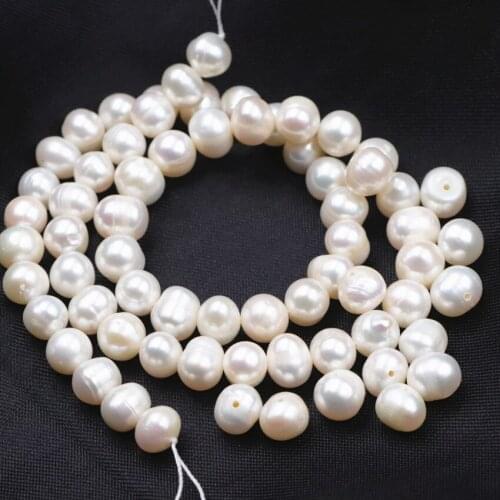 7-8mm White Natural Freshwater Pearl Loose Beads Loose Oyster Pearls fit DIY Necklace Bracelet Jewelry Making 14.5" Strand A751