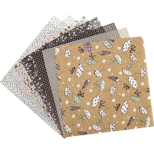 7pcs Cotton Fabric Assorted Squares Pre-Cut Quilt Quarters Bundle 25*25cm For DIY Handmade Doll Bag Cloth Patchwork Needlework
