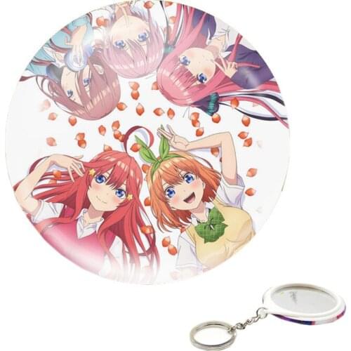 Anime The Quintessential Quintuplets Keychain Nakano Miku Keyring with Makeup Mirrors for Backpack/Bag Accessories
