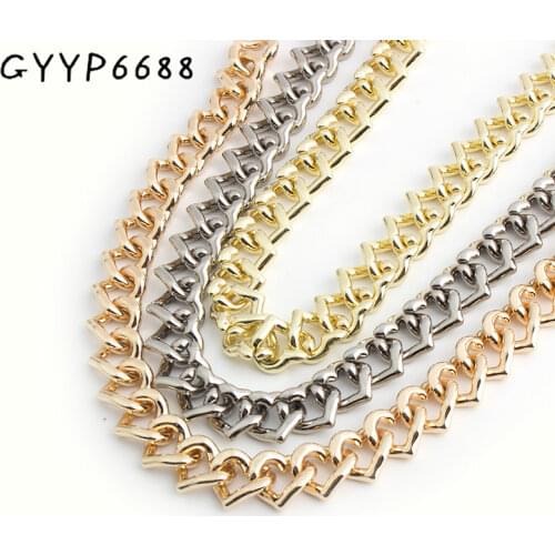 1-5 pieces Zinc Alloy 4mm thick 19mm width Heart-shaped alloy chain Travel Accessories bag chain strap