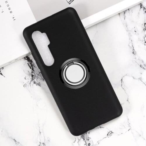 For Xiaomi Mi Note 10 Lite Back Ring Holder Bracket Phone Case Cover Phone TPU Soft Silicone Cases for M2002F4LG, M1910F4G 6.47"