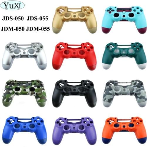 YuXi Front Back Housing Shell Case For PS4 JDM-050 JDM-055 JDS 055 JDS 050 Controller With R1 L1 Key Holder Support Inner Frame